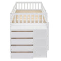 Twin Over Twin Bunk Bed With 4 Drawers And 3 Shelves White Twin White Solid Wood