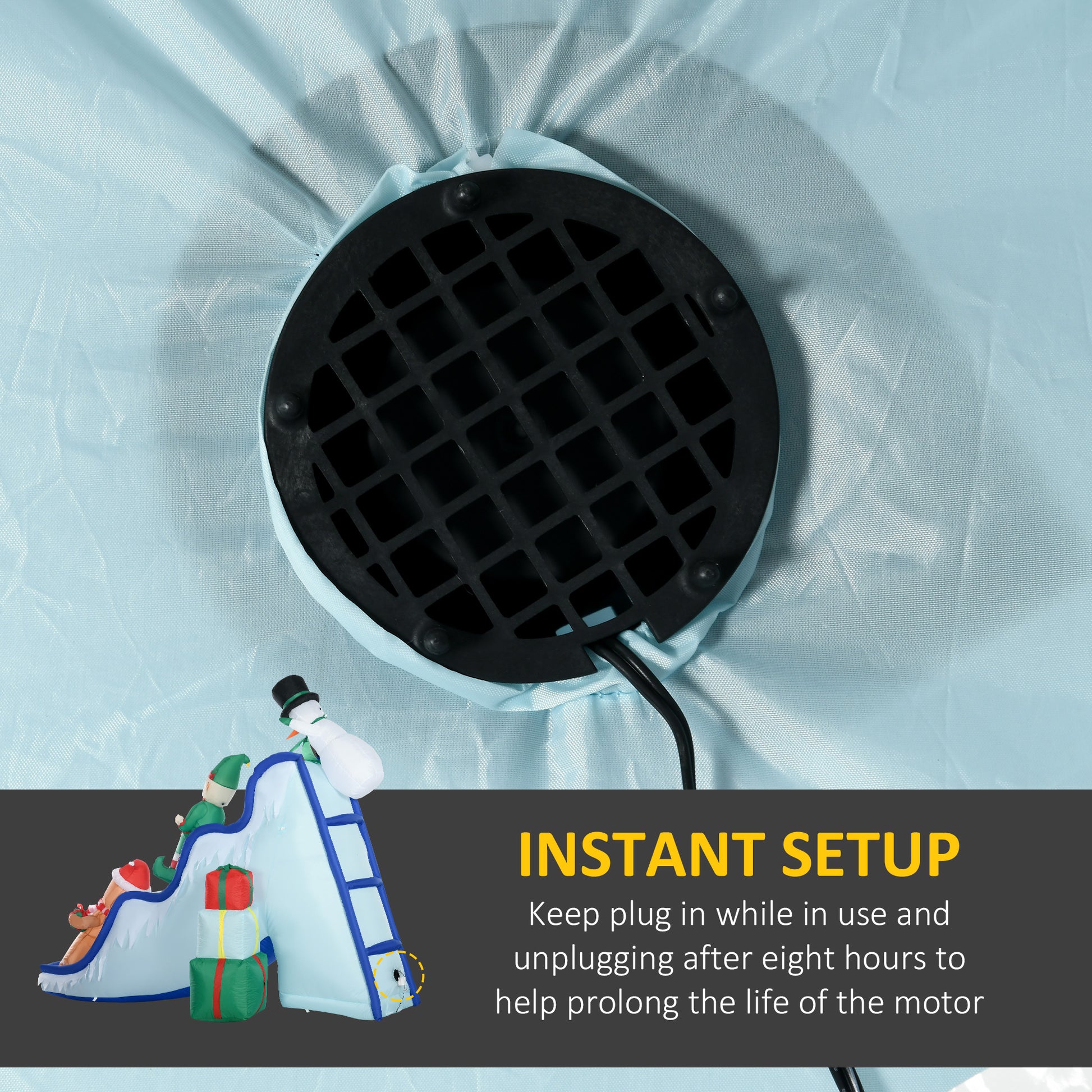 Homcom 8.5Ft Long Christmas Inflatable Snowman Elf And Gingerbread Man Multicolor Polyester