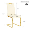 Modern Light Yellow Pu Dining Chair Living Room Chair Upholstered Chair, Gold Metal Chair Leg Design, Kitchen, Living Room, Bedroom, Dining Room Side Chair Set Of 4 Light Yellow Metal