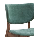 Green And Walnut Padded Side Chair Set Of 2 Solid Green Dining Room Foam Mid Century Modern Side Chair Solid Back Set Of 2 Wood Fabric