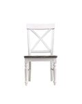 Mountina Brown And White Dining Chairs, Set Of 2 Brown White Solid Wood