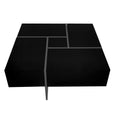 Unique Design Coffee Table With 4 Hidden Storage Compartments, Square Cocktail Table With Extendable Sliding Tabletop, Uv High Gloss Design Center Table For Living Room, 31.5