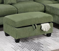 Gorgeous Sage Color 3Pc Sectional Set Corduroy Upholstered Laf Sofa Raf Chaise Ottoman L Sectional Living Room Furniture Sage Primary Living Space Cushion Back Contemporary,Modern L Shaped Rubberwood Rolled Arms Corduroy 6 Seat