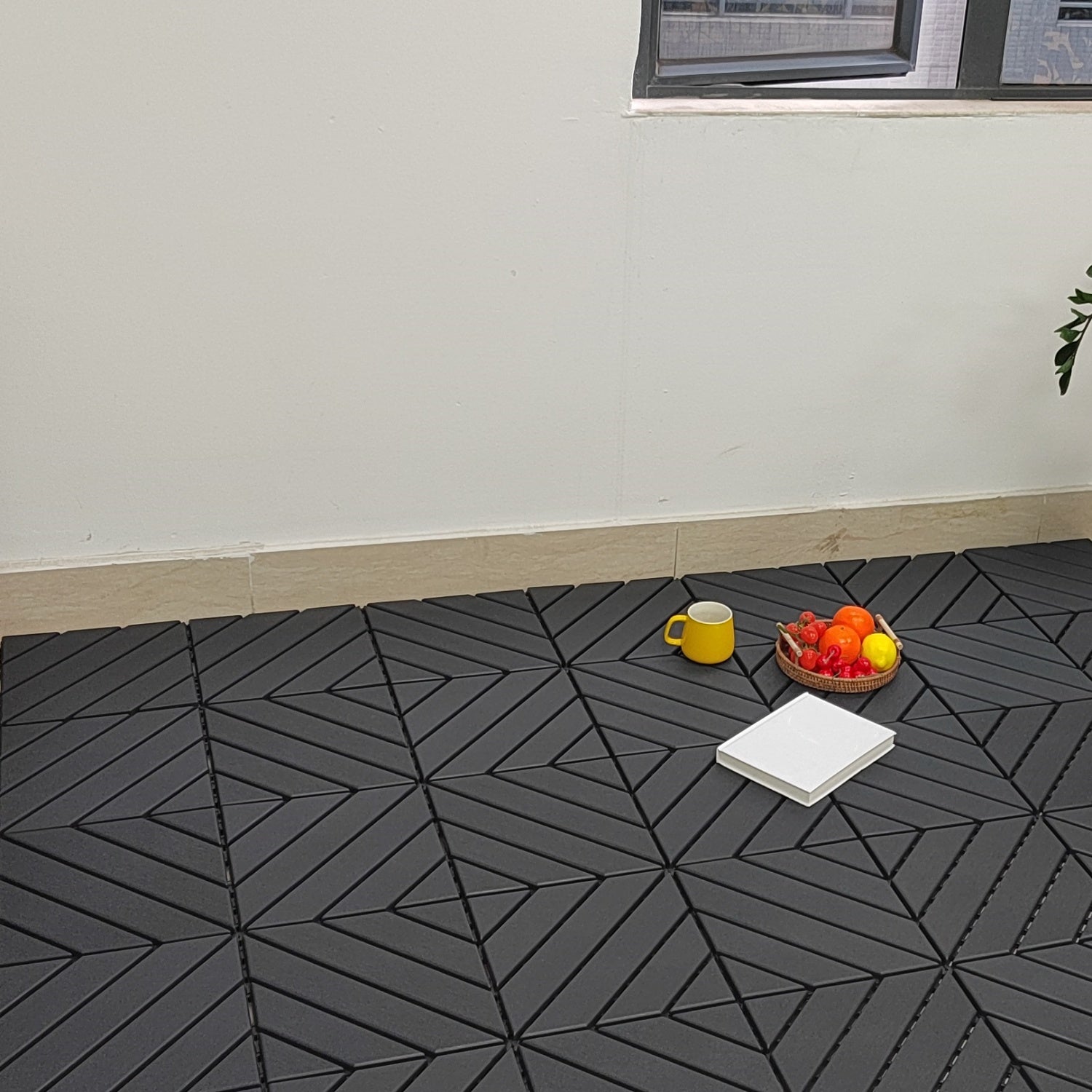 Plastic Interlocking Deck Tiles, 36 Pack, 12"X12" Waterproof Outdoor All Weather Use Patio Tiles With Enhanced Drainage Design, Perfect For Poolside, Balcony, And Backyard Grey Grey Plastic