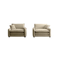 Tan Corduroy,Luxurious And Sophisticated Deep Seated Sofa Set With Two Single Deep Seat Sofa Suitable For Living Room And Office Tan Corduroy 2 Seat