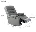 Rocking Recliner Chair,360 Degree Swivel Nursery Rocking Chair,Glider Chair,Modern Small Rocking Swivel Recliner Chair For Bedroom,Living Room Chair Home Theater Seat Gray Light Gray Faux Leather Manual Handle Primary Living Space Soft Loose Back Extra