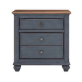 Americana Nightstand, No Assembly Required, Corduroy Blue Finish Blue Rubberwood Rubber Wood