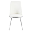 White And Chrome Tight Back Side Chairs Set Of 2 White Primary Living Space Contemporary Foam Fabric Metal