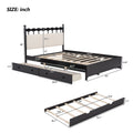 Queen Size Wooden Storage Platform Bed, With 2 Big Drawers, T Size Trundle ,Espresso Queen Espresso Plywood