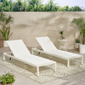 Cape Coral Kd Chaise Lounge Gry Mp2 Set Of 2 White Wood