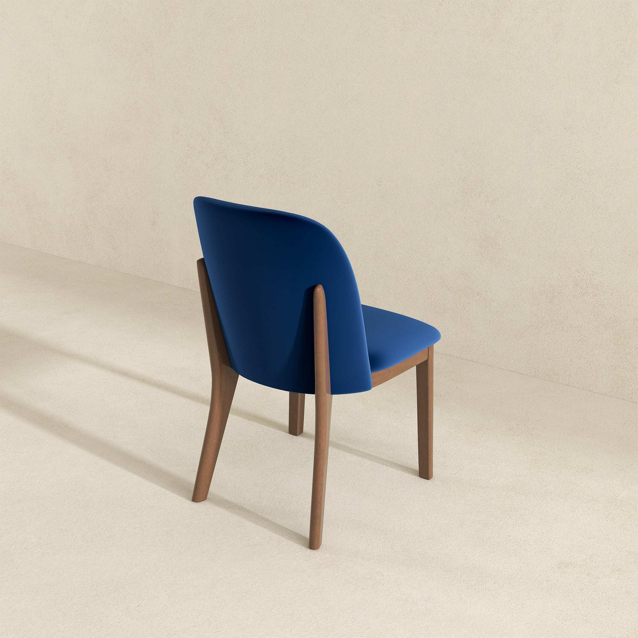 Kaitlyn Navy Blue Velvet Dining Chair Set Of 2 Solid Brown