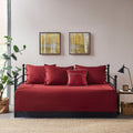 6 Piece Reversible Plaid Daybed Cover Set Red Daybed Red Microfiber