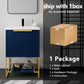 24 Inch Freestanding Bathroom Vanity With Resin Basin,24X18 Bva01124Nb 1, W99981921 Navy Blue 2 1 Bathroom Freestanding Modern Plywood