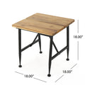 Ocala Inductrial Wood Metal End Table Black Acacia Wood