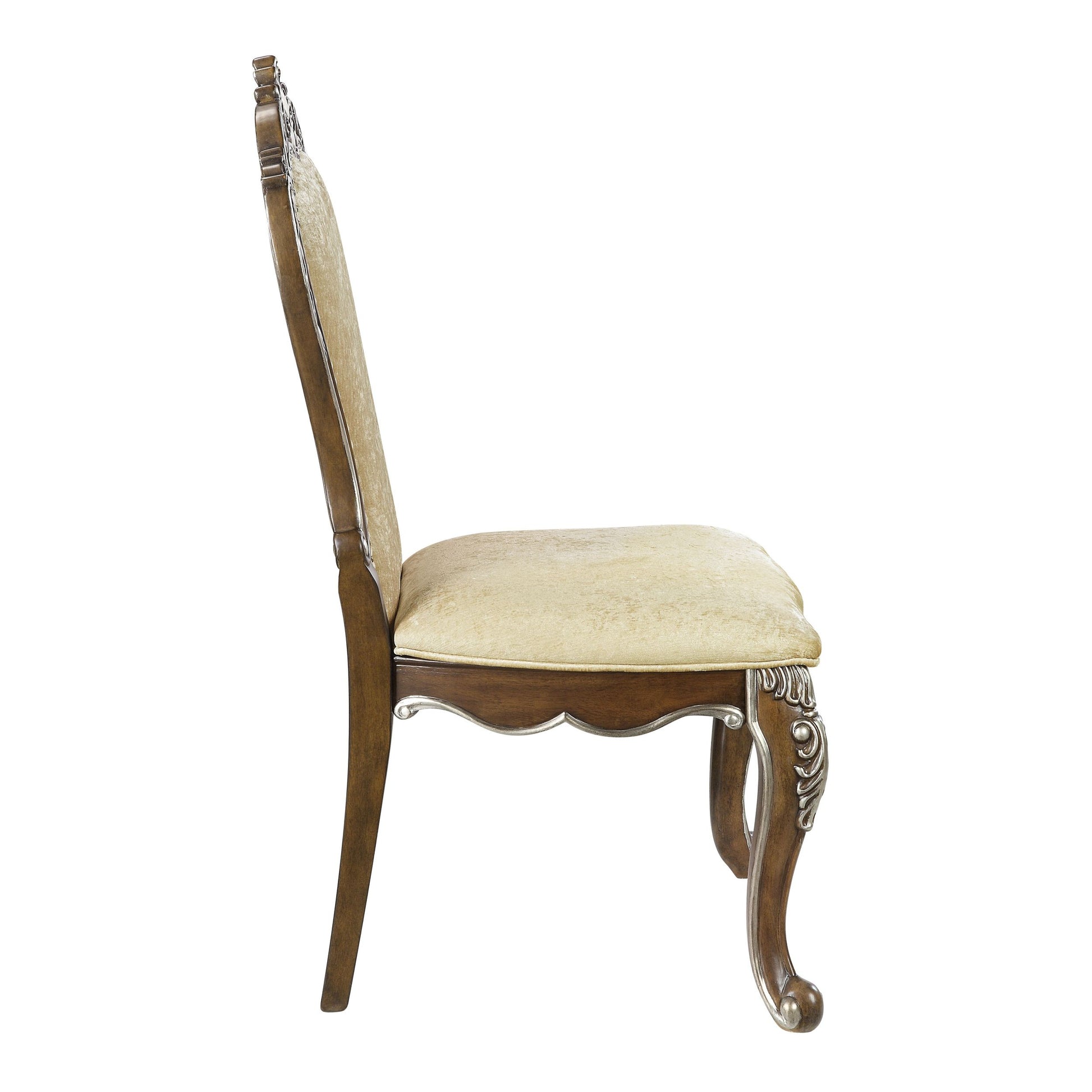 Beige And Antique Oak Side Chair With Trim Set Of 2 Solid Oak Dining Room Side Chair Solid Back Set Of 2 Wood Fabric