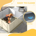 Pawhut Whelping Box For Dogs With Retractable Light Stand, Birth Dog Whelping Box For Puppies With Pig Rail, Pee Padadjustable Height Door For Small, Medium & Large Breed Dogs, 41