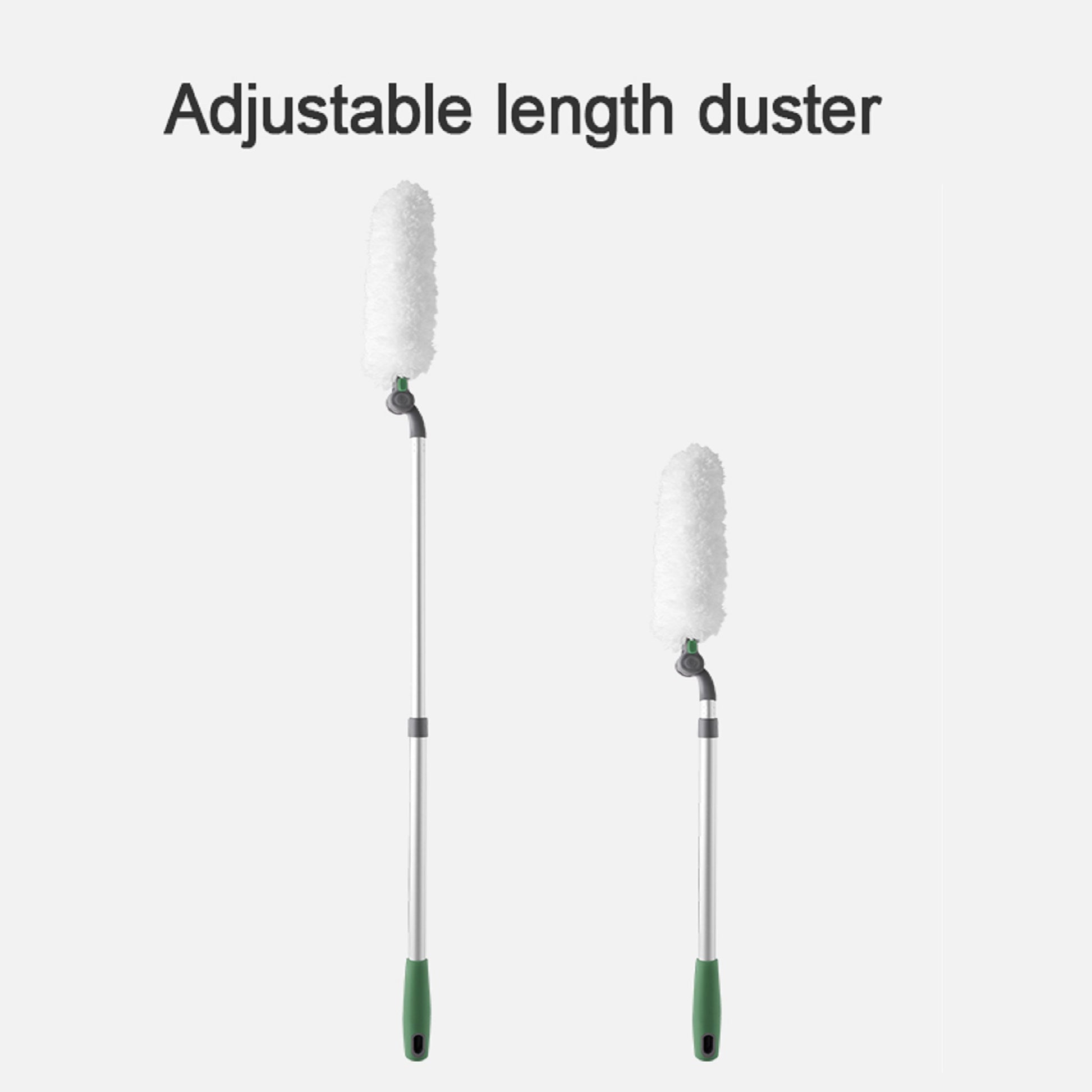 Long Handle Duster,Dust Collector With Extension Bar,Home Duster,Easy To Use And Reusable,White White Microfiber