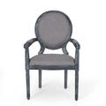 Dining Chair Mp2 Set Of 2 Grey Wood Fabric