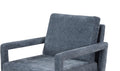 Mid Century Armchairaccent Chair With Chenille Armrest & Soft Cushion For Living Room, Bedroom, Home Office, Study, Dark Grayish Blue Blue Foam Wood Fabric