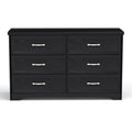 Modern 3 Drawer Bedroom Chest Of Drawers With 6 Drawers Dresser, Clothes Organizer Metal Pulls For Living Room, Bedroom, Hallway, Black,47.6 L X 15.7 W X 28.9 H Black Particle Board Mdf