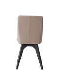 Khaki And Black Padded Side Chair Set Of 2 Solid Khaki Black Dining Room Side Chair Solid Back Set Of 2 Genuine Leather