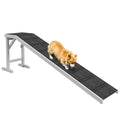 Pawhut Dog Ramp For Bed, Pet Ramp For Dogs With Non Slip Carpet And Top Platform, 74