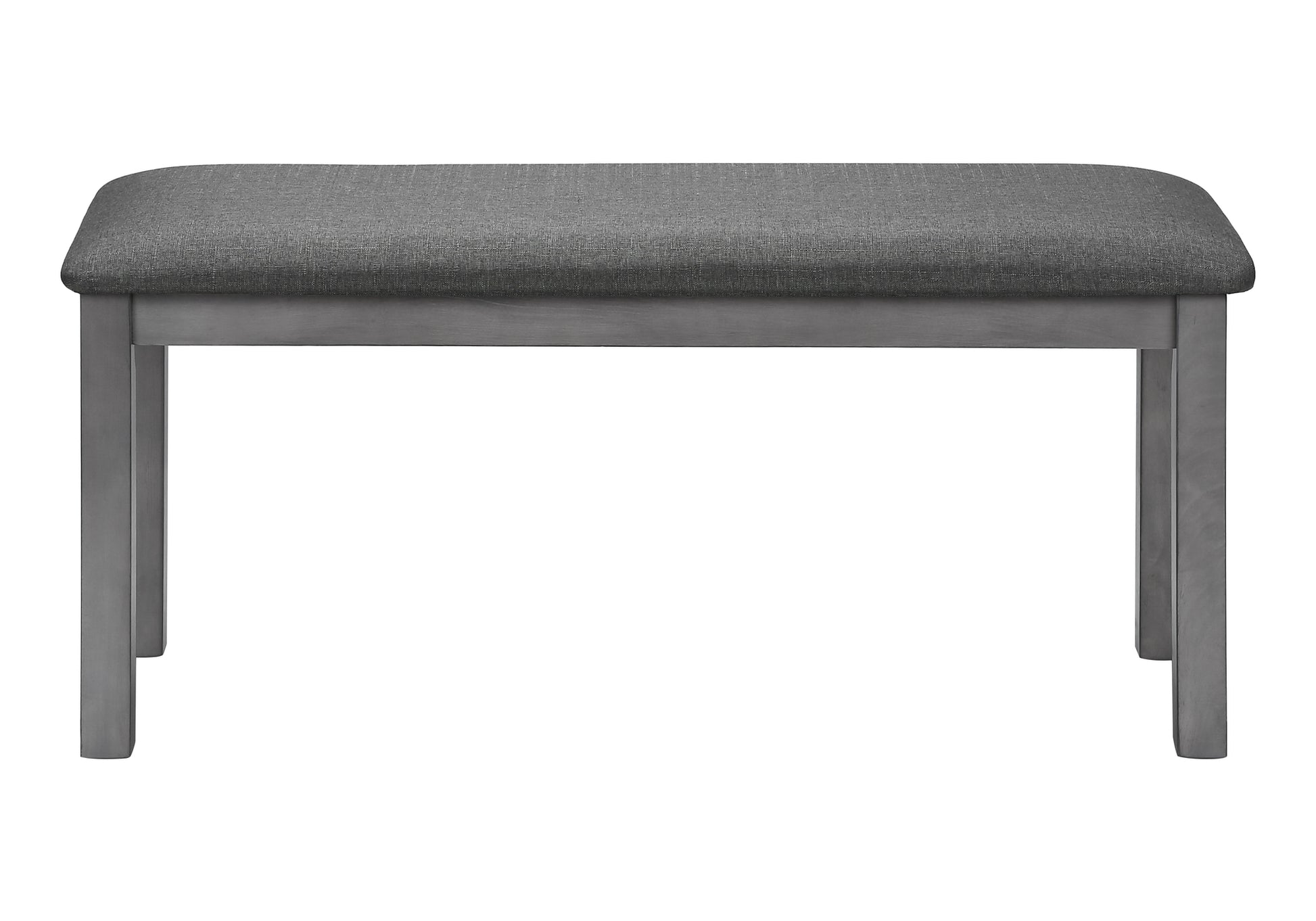 Bench, 42" Rectangular, Wood, Upholstered, Dining Room, Kitchen, Entryway, Grey, Transitional Grey Foam Solid Wood Mdf