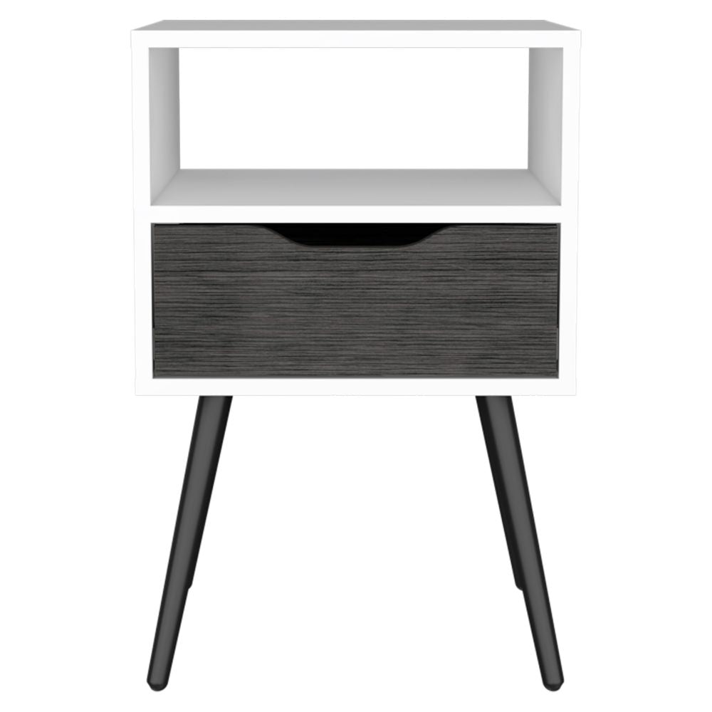 Allie Nightstand, Superior Top, Open Shelf, One Drawer Multicolor 1 Drawer Bedroom Modern Shelf Mdf Engineered Wood