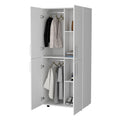 Hazel Armoire In Melamine With 2 Doors4 Shelves And 2 Clothes Hanging Bar White Bedroom Contemporary Particle Board Melamine