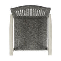 Hampton Wood Wicker Club Chair Grey Black Wood