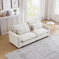 Beige Corduroy Sofa Couch, Deep Seat Couches For Modern Living Room Apartment Office Beige Corduroy 2 Seat