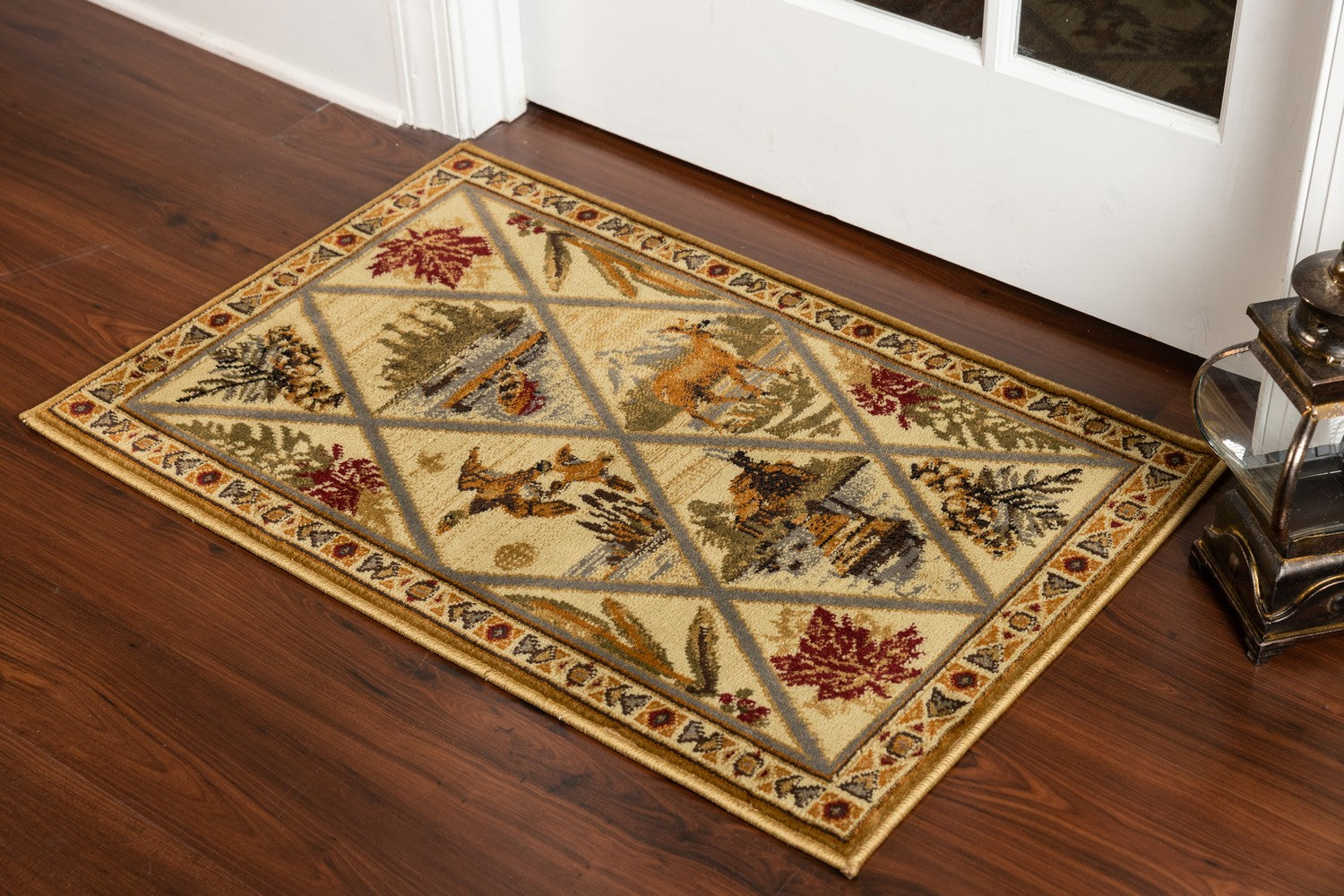 Woodland Gc Rst5202 Cream 5 Ft. 3 In. X 7 Ft. 3 In. Lodge Area Rug Cream Polypropylene