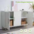 3 Door Large Storage Sideboard With Gold Handles For Kitchen, Dining Room And Living Room.55.12