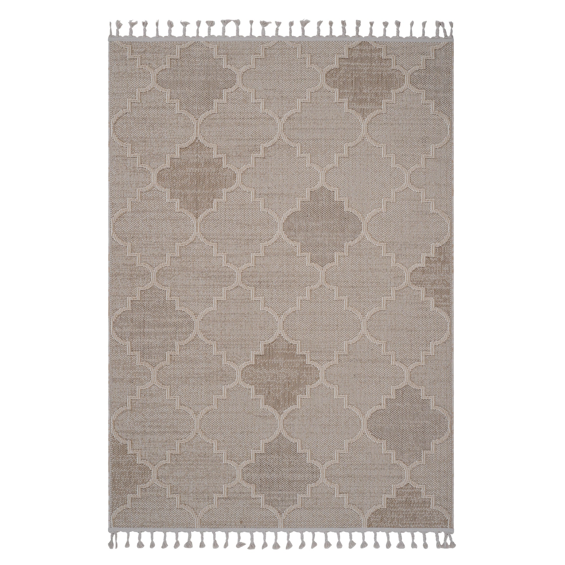 Naar Guros Collection 6X9 Cream Trellis Indoor Outdoor Area Rug Cream Polypropylene