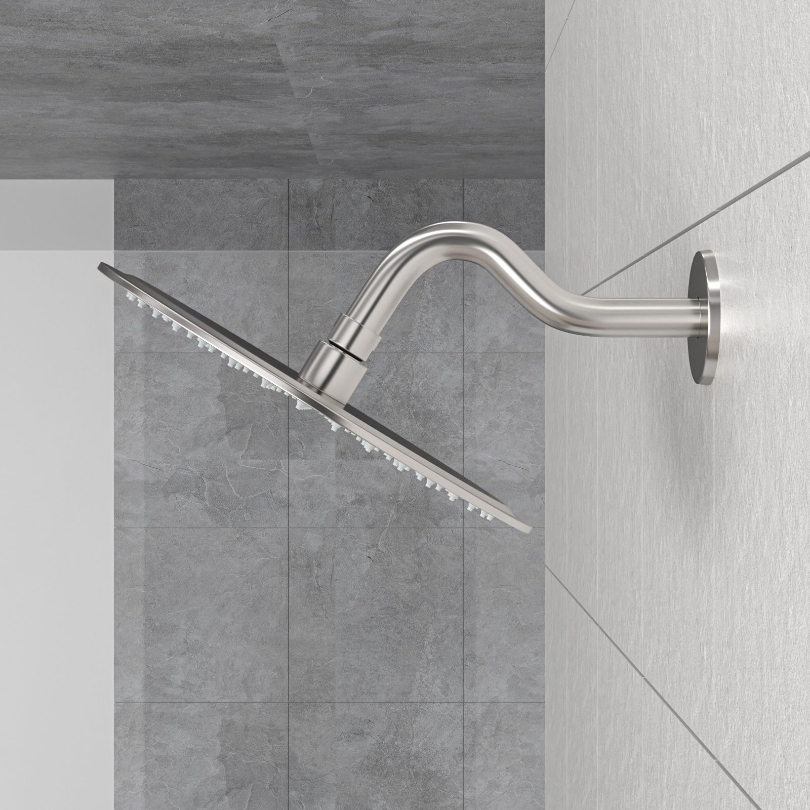 8" Shower Arm With Flange, Brushed Nickel Brushed Nickel Stainless Steel