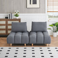 60 Inches Long, Teddy Sofa Fabric, With Spacious And Comfortable Seats, For Apartment Office Living Room Gray Gray Teddy 2 Seat