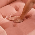 Loveseat Sofa, Mid Century Modern Decor Beautiful Seat Couches For Living Room, Button Tufted Upholstered Small Couch For Bedroom, Solid And Easy To Install Beautiful Seats Furniture,Pink Pink Foam 2 Seat