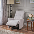Glider Swivel Recliner Chair Light Grey Fabric
