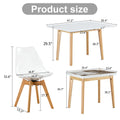 White Stone Burning Tabletop With Rubber Wooden Legs, Foldable Computer Desk, Foldable Office Desk,4 Modern Chairs Can Rotate 360 Degrees,The Seat Cushion Is Made Of Pu Material. Zd 1545Sc 003 White Sintered Stone