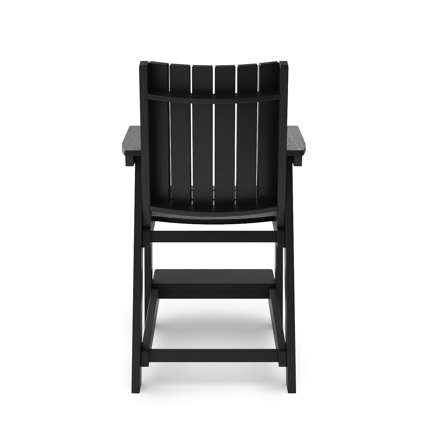 Black Modern Counter Chair Sleek Hdpe Poly Lumber For Dining, Patio, And Garden Comfort No Dining Set Black Weather Resistant Frame American Traditional Hdpe Hdpe