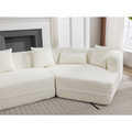And Upgraded Extended Edition Modular Sofamodern Minimalist Style Sofa, Upholsteredfree Combination, Round Fiber Fabric, Anti Wrinkle Fabric,Dimension Exten, Creamy White Creamy White Polyester Primary Living Space Medium Soft Tight Back Modern Flared