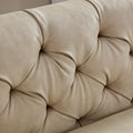 Wks5G Elegant Beige Leather Main Color, The Sofa Presents A Calm And Elegant Appearance Beige Leather 3 Seat