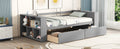 Twin Size Daybed With Shelves And Drawers, Gray Twin Gray Pine