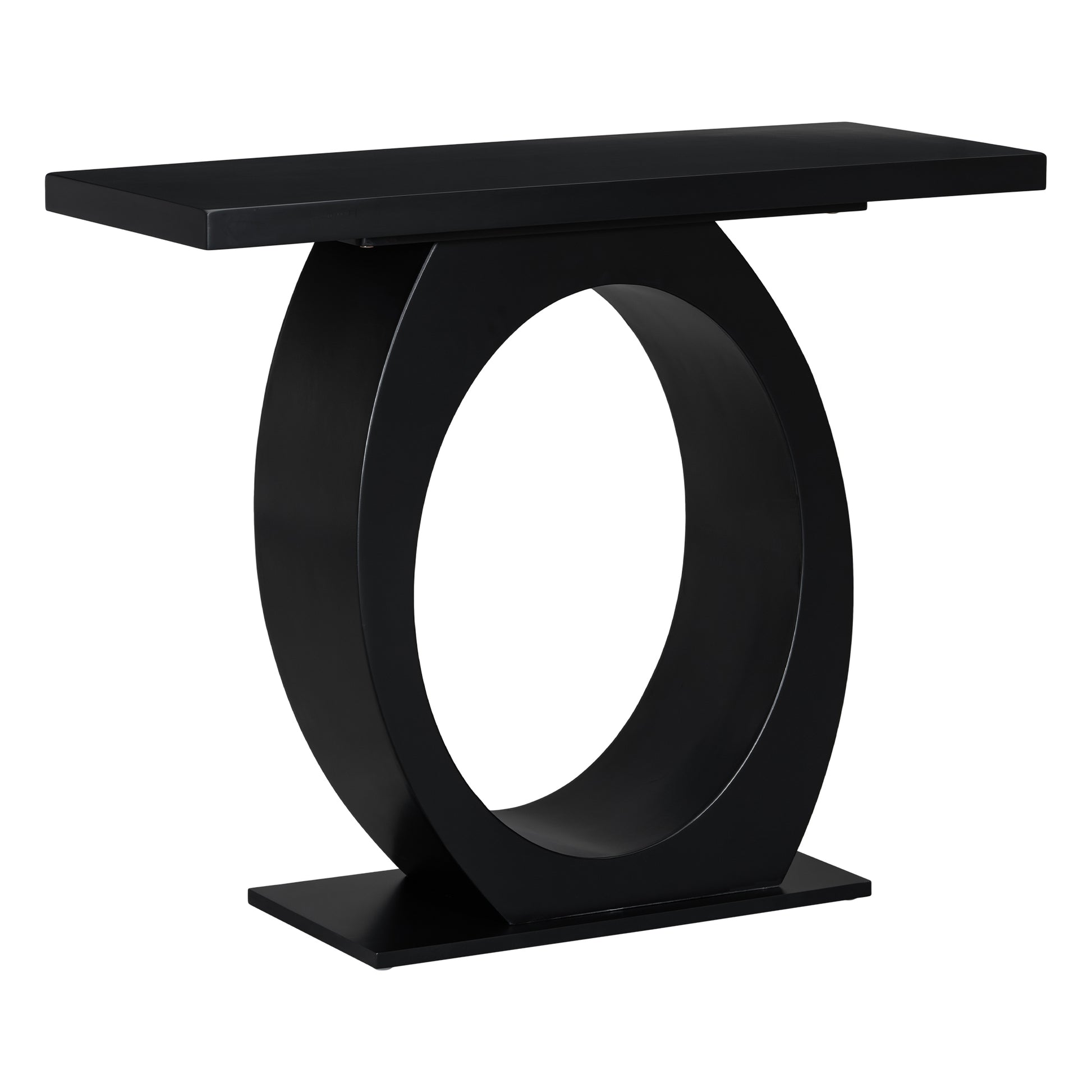 Mirod Stylish Modern Console Table With Egg Shaped Base,Enhanced Stability And Durability,Sleek Design For Home Decor,Perfect For Living Room Or Bedroom Black Mdf Acacia