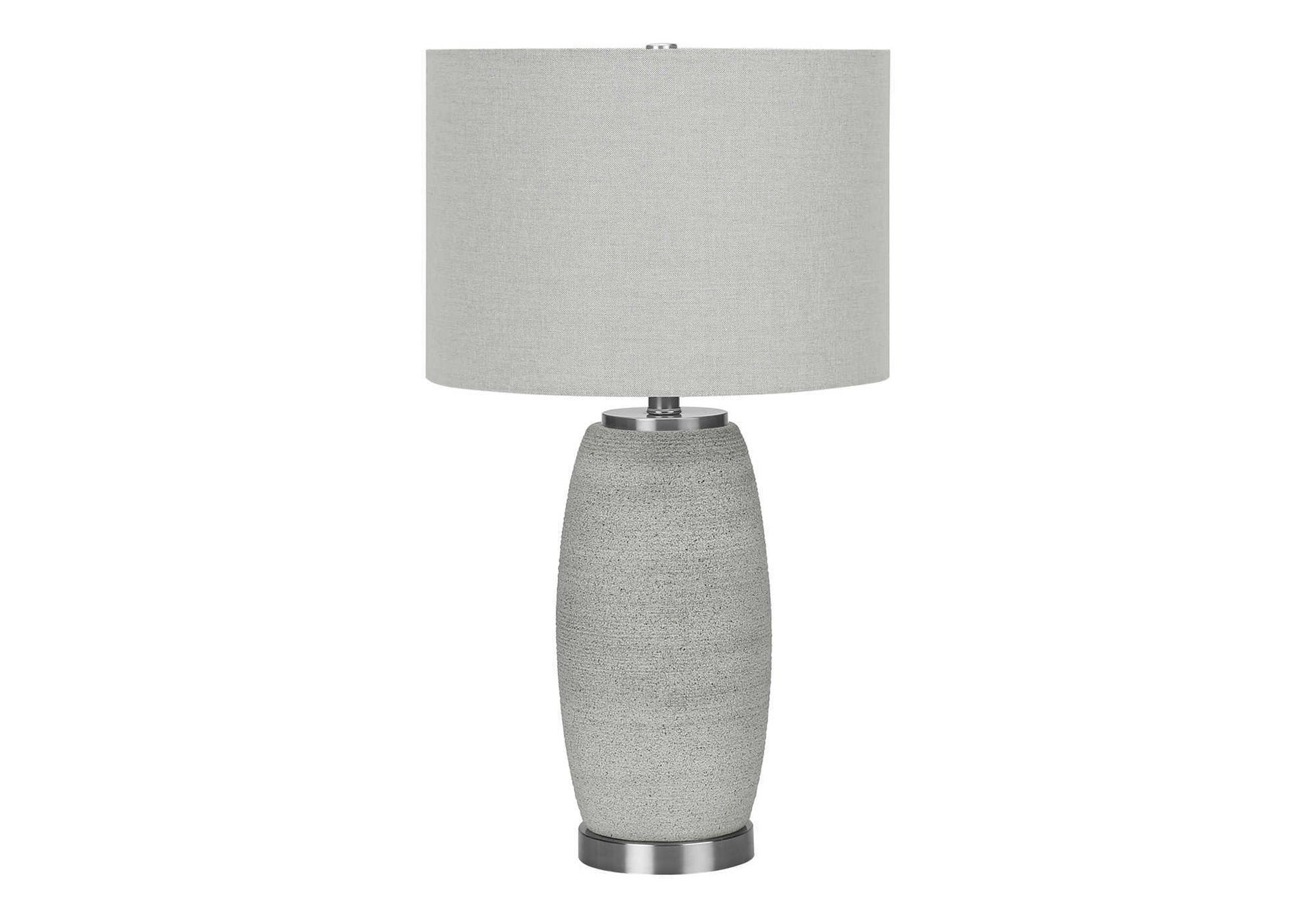 Lighting, 25"H, Table Lamp, Grey Ceramic, Grey Shade, Modern Grey Ceramic