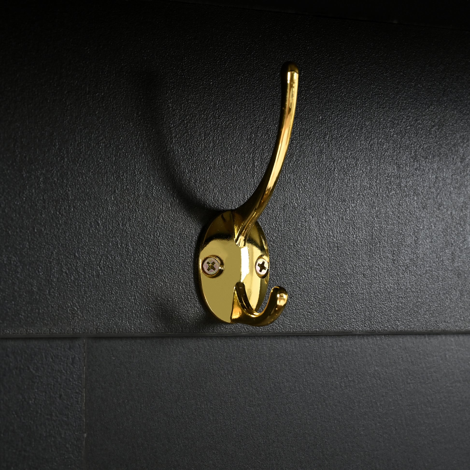 Versatile 4 In 1 Hall Tree With 6 Golden Hooks, Brown Wood Grain Bench With Multiple Storage Space, Entryway Coat Rack With 2 Drawers For Living Room, Hallway, Black, 47.2''W*76.6''H Black Primary