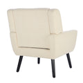 Modern Soft Teddy Material Ergonomics Accent Chair Living Room Chair Bedroom Chair Home Chair With Black Legs For Indoor Home White Teddy Fabric White Foam Upholstered