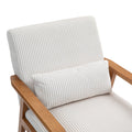 Leisure Chair With Solid Wood Armrest And Feet, Leisure Chair, Wood Frame, Velvet, L, Solid Rubber Wood Legs, Mid Century Modern Accent Chair, For Living Room Bedroom Studio Chair Beige Corduroy
