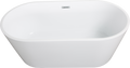 Glossy Acrylic Freestanding Soaking Bathtub With Chrome Overflow And Drain In White, Cupc Certified 59*31.1 22A02 60 White Fiberglass Acrylic