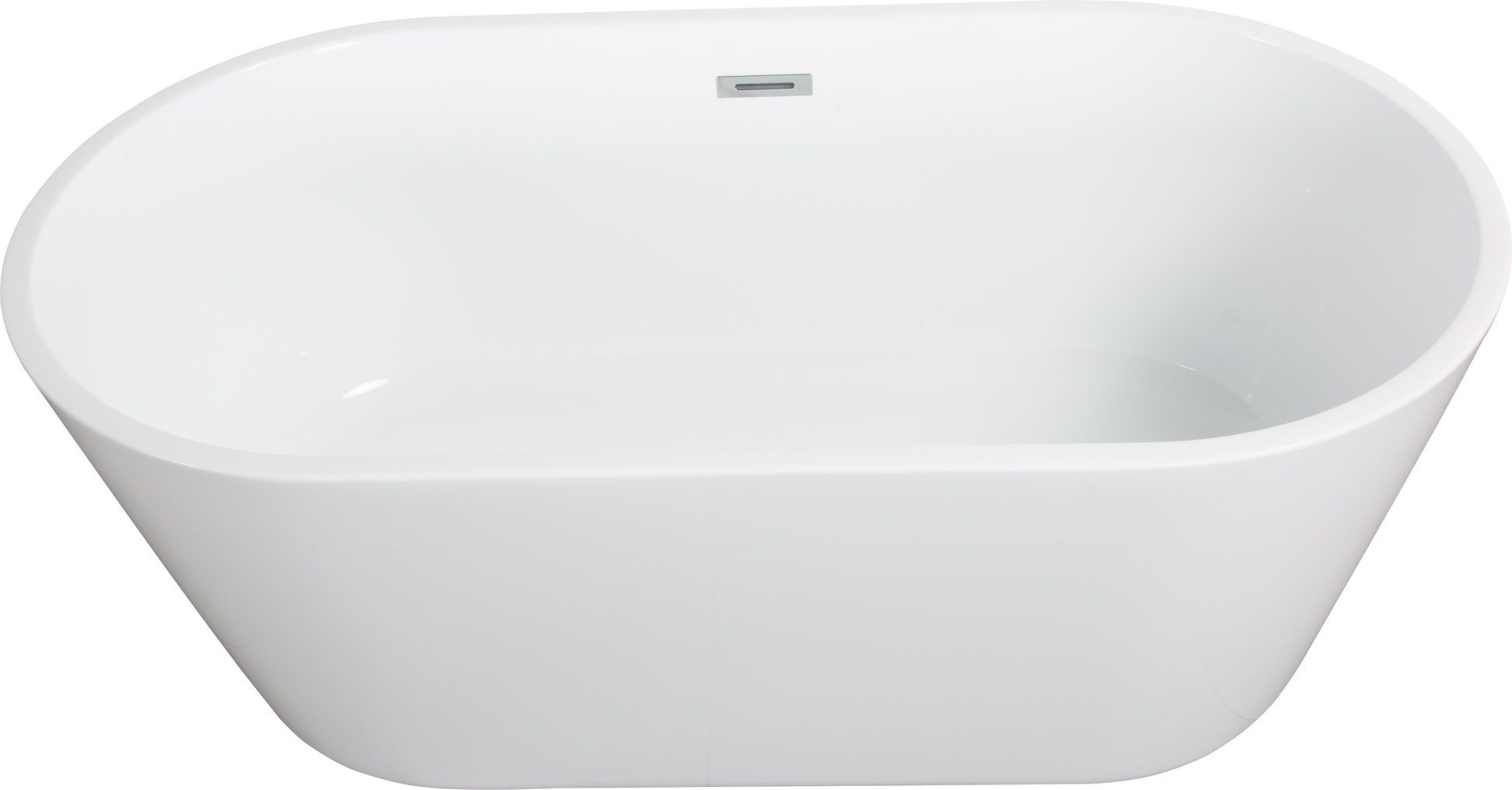 Glossy Acrylic Freestanding Soaking Bathtub With Chrome Overflow And Drain In White, Cupc Certified 59*31.1 22A02 60 White Fiberglass Acrylic